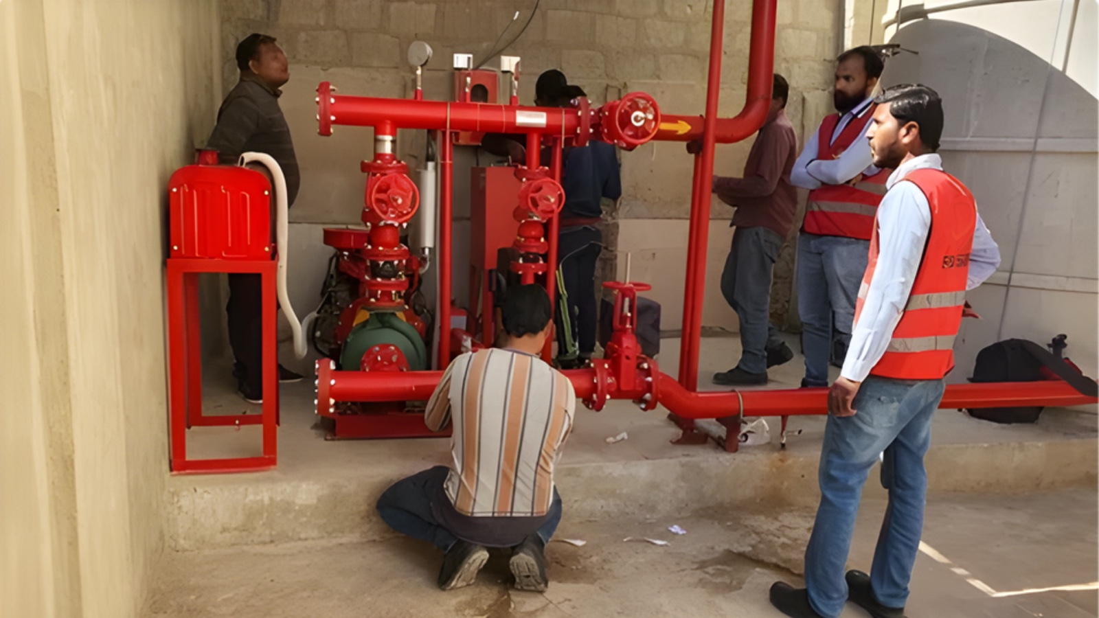 Fire pump installation at an industrial facility
