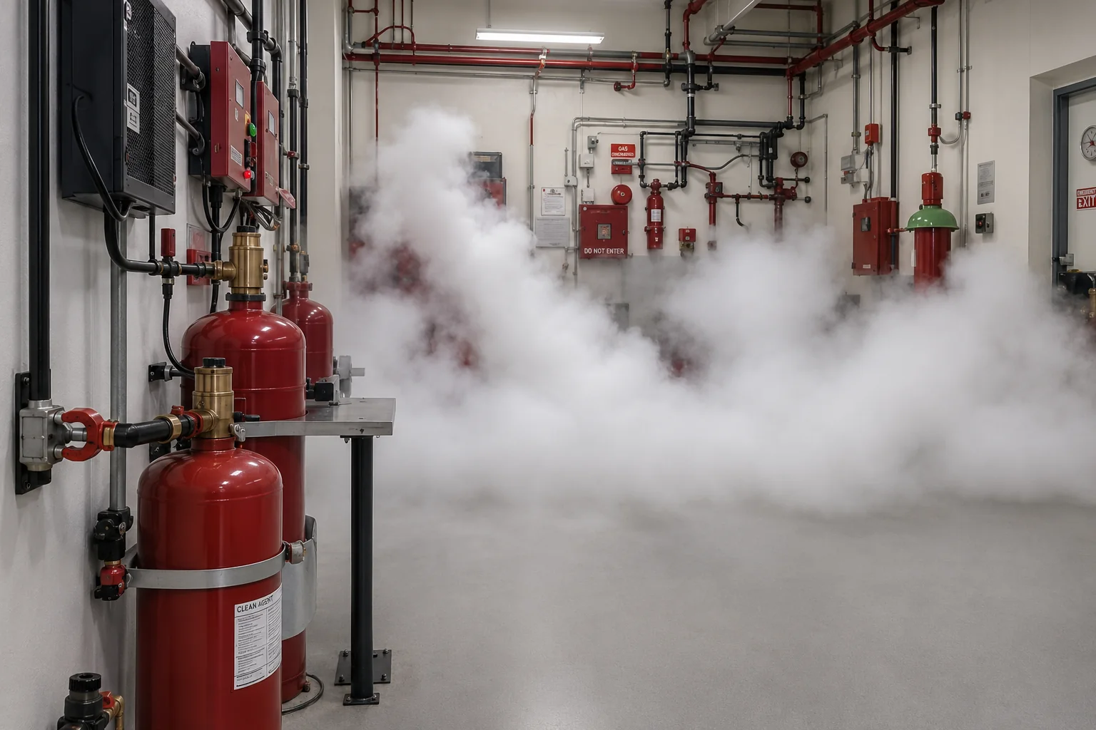 Gas suppression cylinders in a server room — photo 3